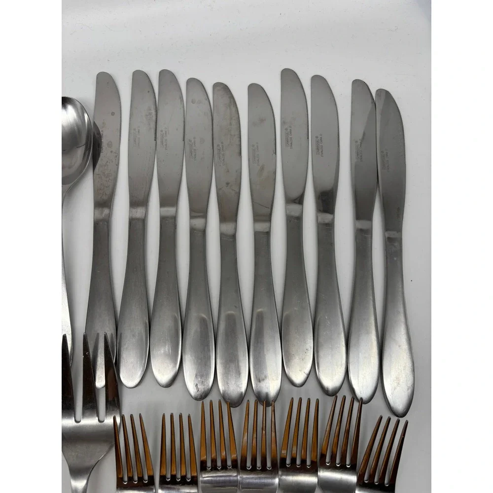 Cambridge Apex Flatware 30pc Silver Stainless Steel Modern Satin Brushed
